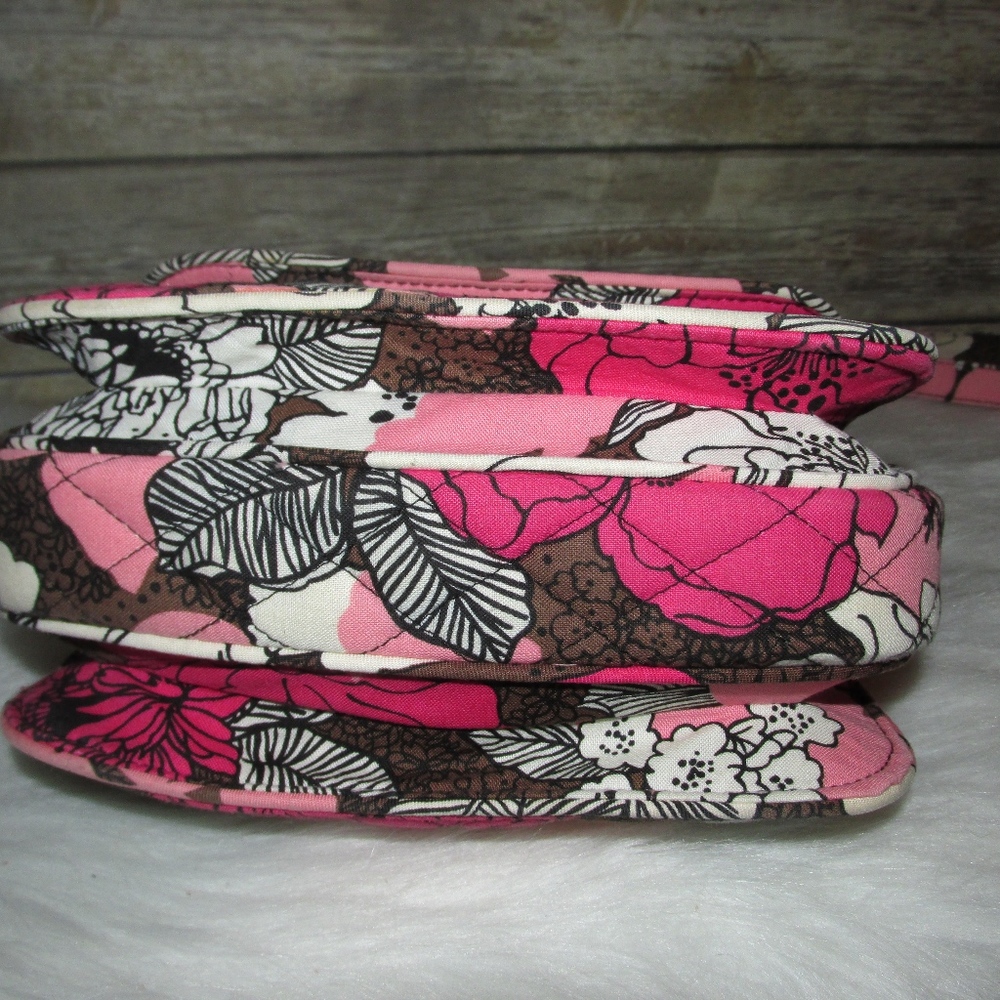 Vera Bradley Mocha Rouge Pink Floral Crossbody - Picture 5 of 8